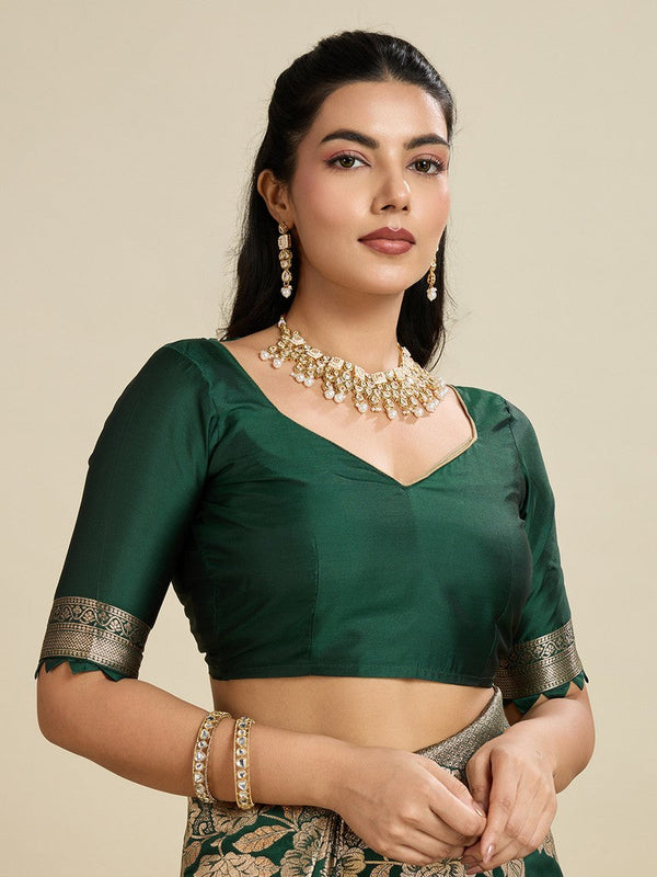 Amazing Green Color Kanjivaram Fabric Partywear Saree
