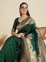 Amazing Green Color Kanjivaram Fabric Partywear Saree