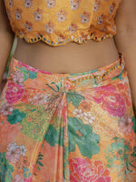Amazing Orange Color Chinon Fabric Partywear Saree
