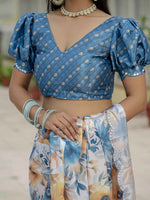 Amazing Multi Color Chinon Fabric Partywear Saree