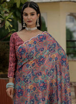 Beautiful Multi Color Chinon Fabric Casual Saree