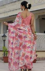 Beautiful Multi Color Chinon Fabric Casual Saree