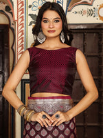 Beautiful Maroon Color Silk Fabric Partywear Saree