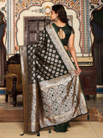 Beautiful Green Color Silk Fabric Partywear Saree