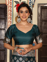 Beautiful Green Color Silk Fabric Partywear Saree