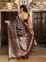 Beautiful Wine Color Silk Fabric Partywear Saree