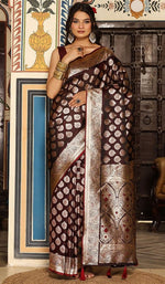Beautiful Wine Color Silk Fabric Partywear Saree