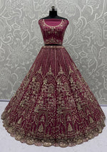 Charming Pink Color Net Fabric Party Wear Lehenga