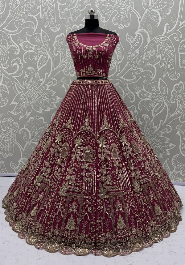 Charming Pink Color Net Fabric Party Wear Lehenga