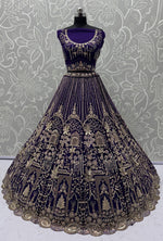 Charming Purple Color Net Fabric Party Wear Lehenga