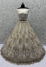 Charming White Color Net Fabric Party Wear Lehenga