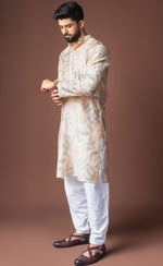 Amazing Cream Color Viscose Fabric Kurta Pajama