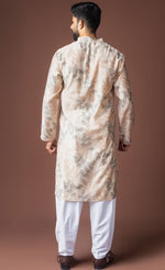 Amazing Cream Color Viscose Fabric Kurta Pajama