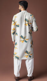 Amazing Grey Color Viscose Fabric Kurta Pajama