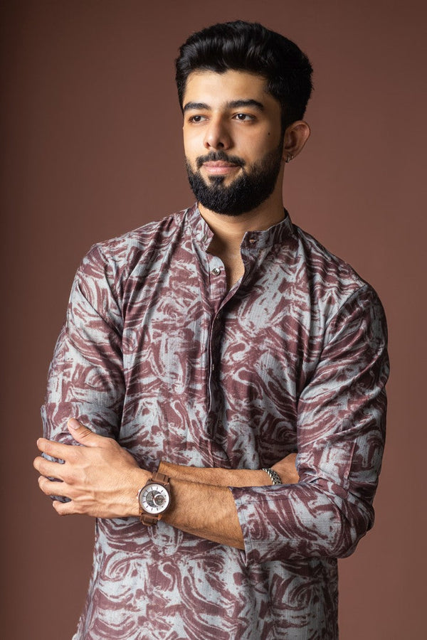 Amazing Wine Color Viscose Fabric Kurta Pajama