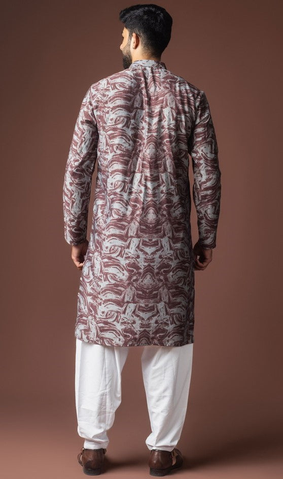 Amazing Wine Color Viscose Fabric Kurta Pajama