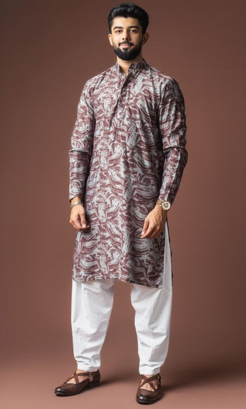 Amazing Wine Color Viscose Fabric Kurta Pajama
