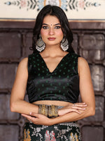 Amazing Green Color Silk Fabric Partywear Saree