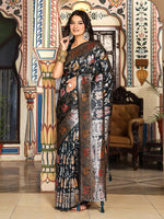 Amazing Green Color Silk Fabric Partywear Saree