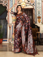 Amazing Maroon Color Silk Fabric Partywear Saree