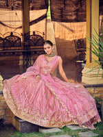 Amazing Pink Color Net Fabric Party Wear Lehenga