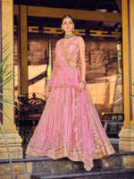 Amazing Pink Color Net Fabric Party Wear Lehenga