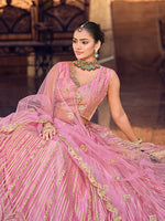 Amazing Pink Color Net Fabric Party Wear Lehenga