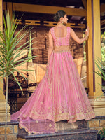 Amazing Pink Color Net Fabric Party Wear Lehenga