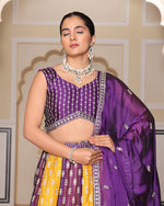 Amazing Multi Color Silk Fabric Party Wear Lehenga