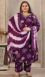 Amazing Voilet Color Rayon Fabric Casual Suit