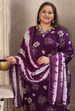 Amazing Voilet Color Rayon Fabric Casual Suit