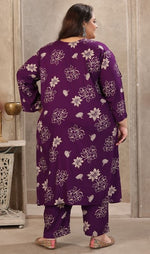 Amazing Voilet Color Rayon Fabric Casual Suit