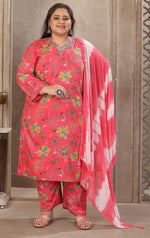 Amazing Coral Color Rayon Fabric Casual Suit