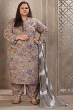 Amazing Grey Color Rayon Fabric Casual Suit