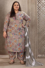 Amazing Grey Color Rayon Fabric Casual Suit