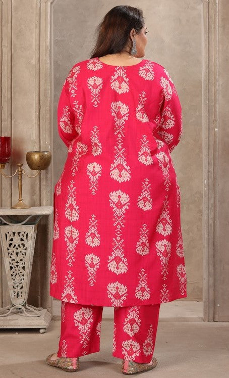 Amazing Red Color Viscose Fabric Casual Suit