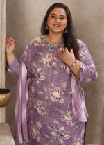 Amazing Purple Color Rayon Fabric Casual Suit