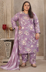 Amazing Purple Color Rayon Fabric Casual Suit