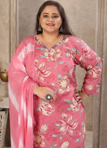 Amazing Peach Color Rayon Fabric Casual Suit