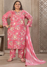 Amazing Peach Color Rayon Fabric Casual Suit