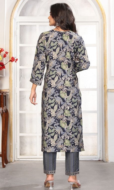 Amazing Black Color Chanderi Fabric Casual Suit