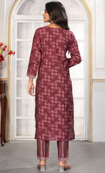 Amazing Wine Color Chanderi Fabric Casual Suit