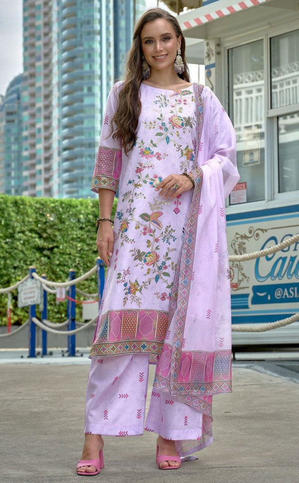 Amazing Purple Color Linen Fabric Designer Suit