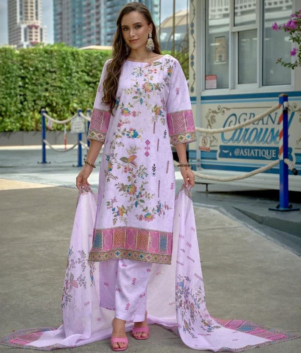 Amazing Purple Color Linen Fabric Designer Suit