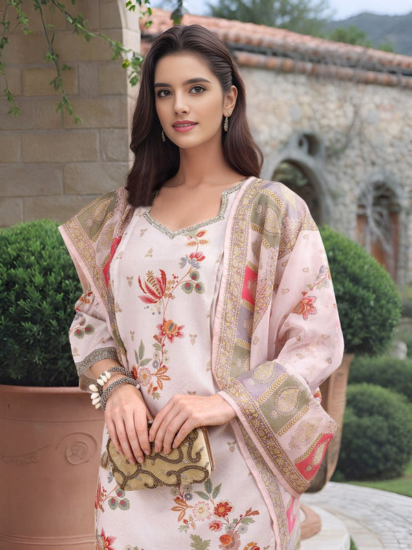 Amazing Cream Color Linen Fabric Designer Suit