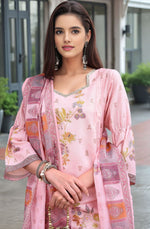 Amazing Pink Color Linen Fabric Designer Suit