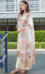 Amazing Green Color Linen Fabric Designer Suit