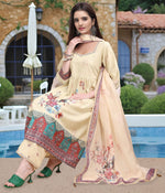 Amazing Beige Color Linen Fabric Designer Suit