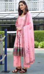 Amazing Pink Color Linen Fabric Designer Suit