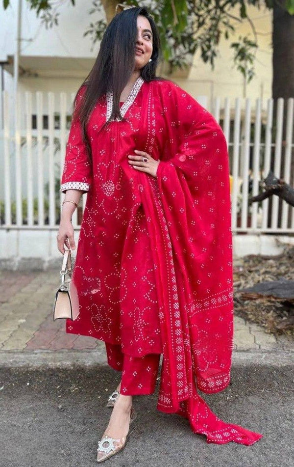 Beautiful Red Color Rayon   Fabric Casual Suit
